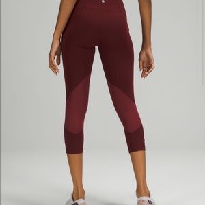 Maroon Lululemon Pace Rival Crop Size 6